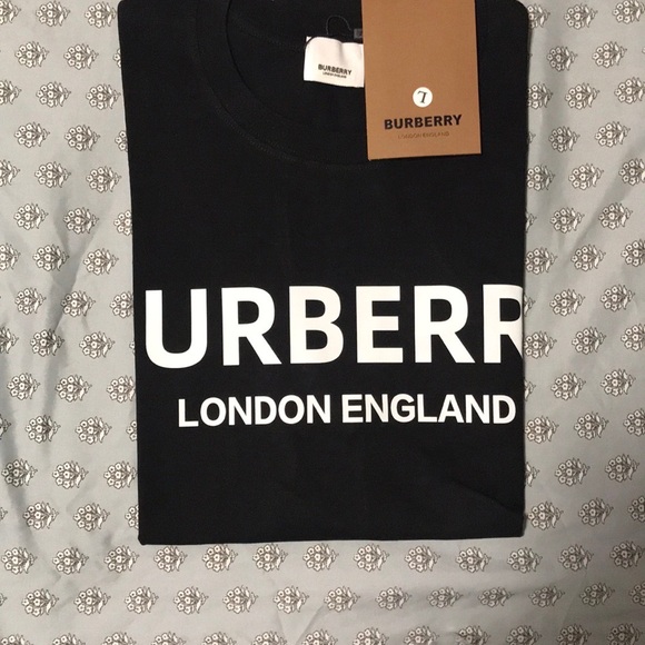 Burberry logo Black Men's T-Shirt Large - Picture 5 of 6